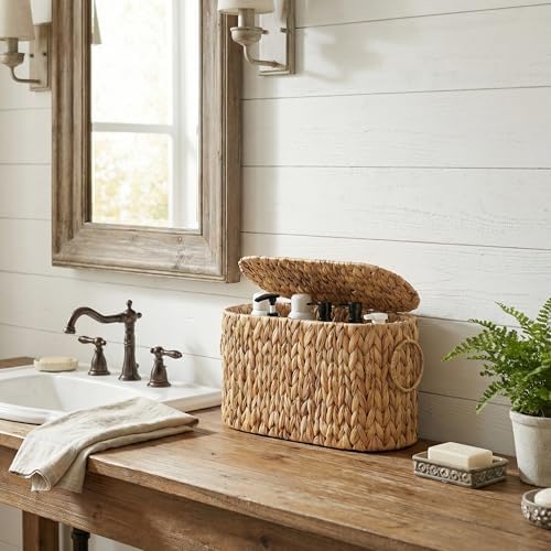 GRANNY SAYS Slim Wicker Bathroom Toilet Paper Storage Baskets with Lid - Image 5