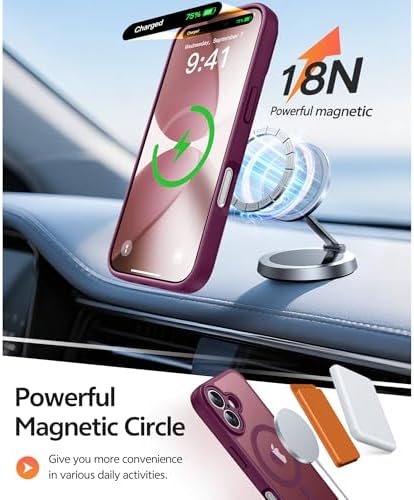 FNTCASE for iPhone 17 Case, Compatible with Magsafe, Glass Screen Protector - Image 3