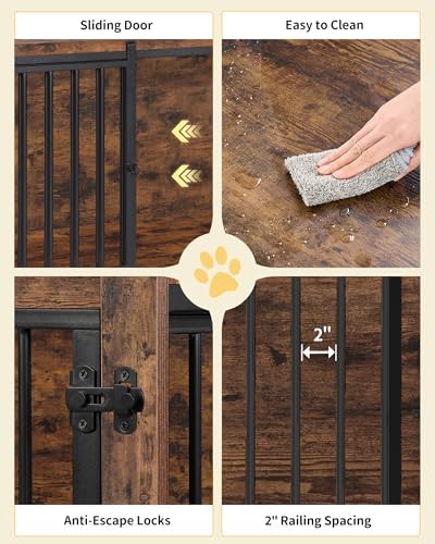Hzuaneri 43.3" XL Dog Crate Furniture Indoor Dog Kennel with Barn Door - Image 6