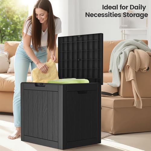 31 Gallon Outdoor Storage Box - Waterproof Resin Deck Box for Indoor & Outdoor Use, Lockable & UV Resistant Storage Bin for Package Delivery, Patio Cushions, Gardening Tools - Black - Image 7