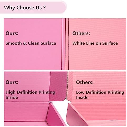 Timirog Pink Shipping Boxes 9x6.5x2 Inches 25 Pack Corrugated Cardboard - Image 3