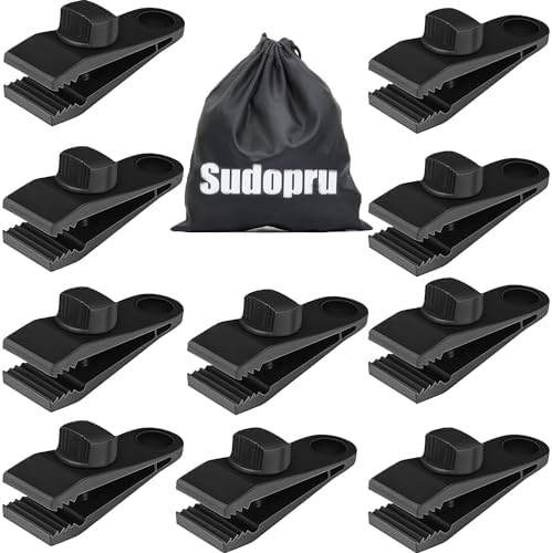 Tarp Clips Heavy Duty Lock Grip, 10 Pcs Tarp Clamps with Storage Bag by Sudopru