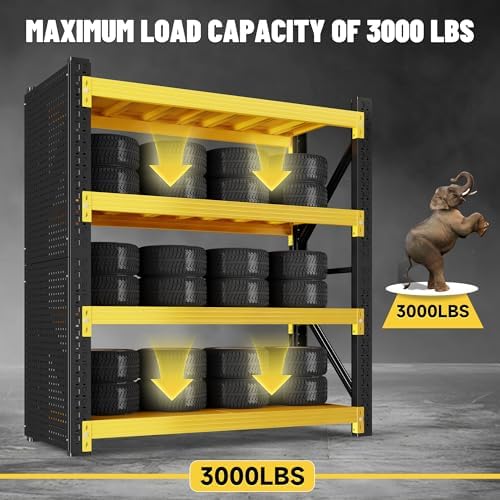 Heavy‑Duty Garage Shelving Unit with Pegboard, 3000 LBS Total Load Capacity - Image 3