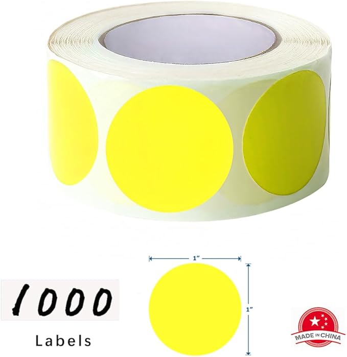 SHYGO® 1“ Yellow Circle Dot Stickers Color Coding Labels - Image 2