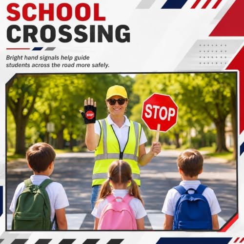Reflective Traffic Safety Gloves Stop Sign Hand Signal Gear - Image 5
