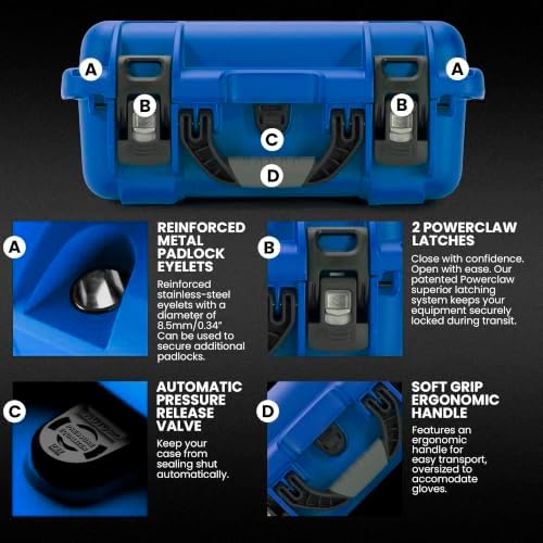 NANUK 915 Hard Case with Cubed Foam – Compact Waterproof Travel Camera Hard Case with Padded Dividers, 13.8” x 9.3” x 6.2” – Dustproof and Impact Resistant, Airline Carry-On Approved – Blue - Image 4