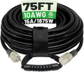 POWGRN 75 Ft 10AWG Outdoor Extension Cord Waterproof Heavy Duty, Black by POWGRN