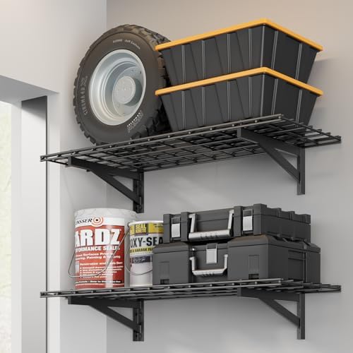 Jusgym 2 Pack Garage Shelving Wall Mounted, 1.5x4ft, 700LB Heavy Load by Jusgym
