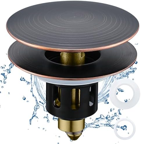 TIORIY Bathroom Sink Stopper, Pop Up Sink Drain Plug, Oil Rubbed Bronze by TIORIY