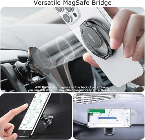 Doflyesky Magnetic Phone Ring Grip Holder, Dual-Sided Magnetics Adjustable Gym Finger Ring Grip Kickstand, Removable Phone Grip, for iPhone, iPad and Smartphones - Image 4
