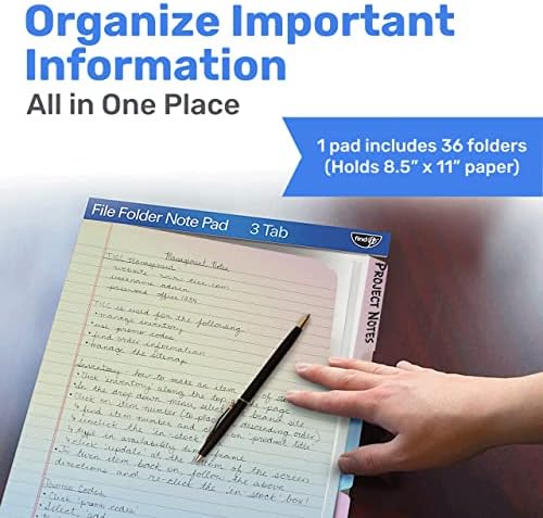 Find It File Folder Notepad - Pack of 36-9.5 x 12.5 Inch Notebook Organizer Folders for Filing, Document, and Clipboard Organization - Rainbow - Image 2