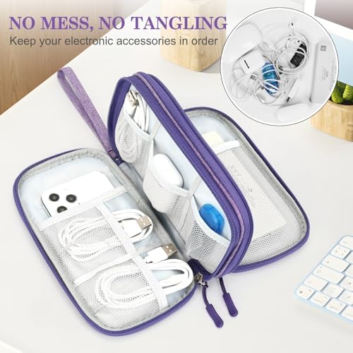 FYY Electronic Organizer, Travel Tech Pouch Bag, Medium, Dark Purple - Image 5