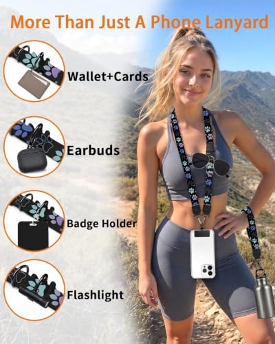 Dog Paw Phone Lanyard Crossbody Wrist Neck Strap Adjustable Women - Image 4