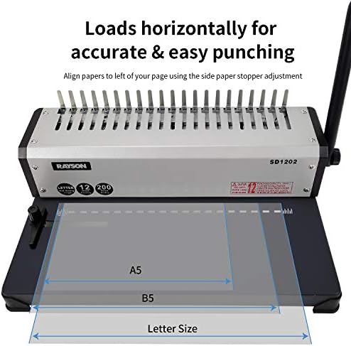 RAYSON SD1202 19-Hole Comb Binder, 10-Sheet Punch, 200-Sheet Capacity - Image 6