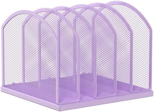 Gawerk 5-Section Vertical Desktop Organizer, 6-Section Mesh File Folder Stand Sorter for Office Home Classroom Organization by Gawerk