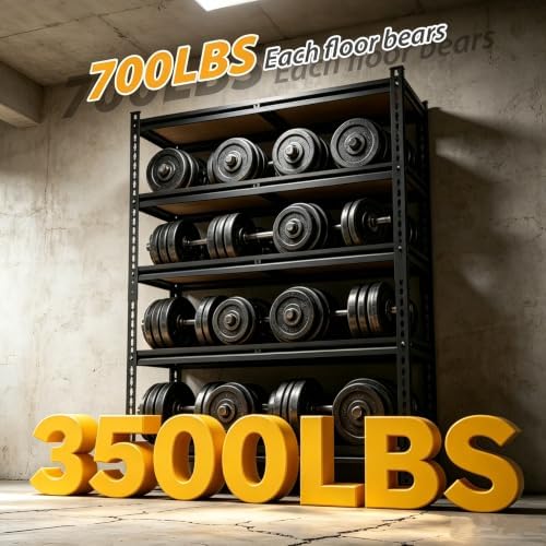 72" H Heavy-Duty Garage Shelving | Metal Garage Storage Racks, 3,500-pound Capacity; Adjustable Shelving for Garage Storage, Multi-Purpose Shelving Unit,72H*36.04W*16D - Image 6