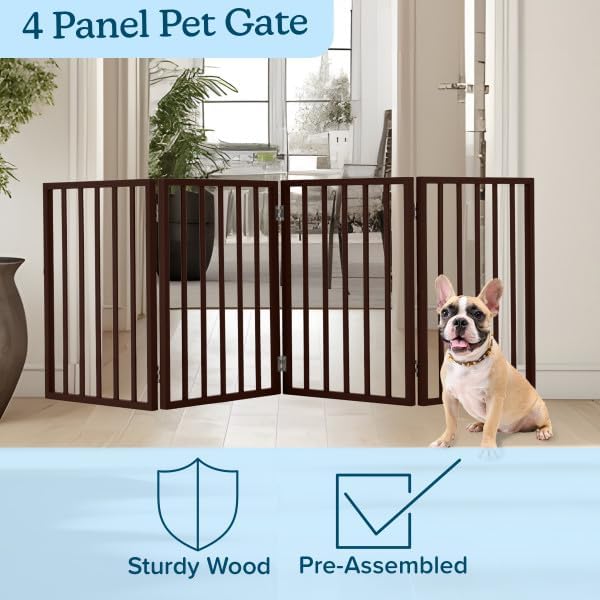 Pet Gate - 4-Panel Indoor Foldable Dog Fence - Image 3