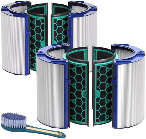 Leemone 2 Pack TP04 HP04 Filter Replacement Compatible with Dyson TP04 HP04 DP04 TP05 DP05 Air Purifier, 360° Combi Glass Filter & Activated Carbon Filter by Leemone