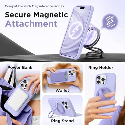 GolbinBox Magnetic for iPhone 16 Pro Max Case, Silicone Cover, Lilac - Image 4