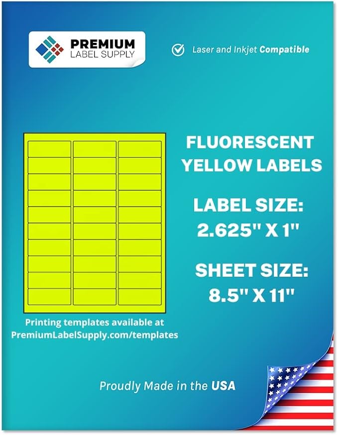 Premium Label Supply Bright Neon Color Fluorescent Stickers by PremiumLabelSupply