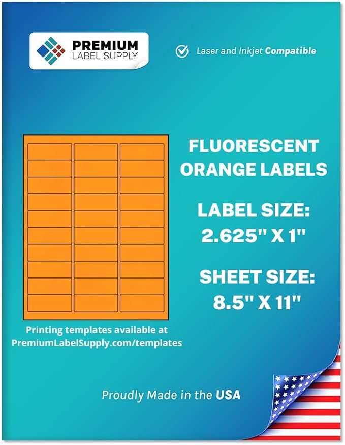 Premium Label Supply Bright Neon Color Fluorescent Stickers by PremiumLabelSupply