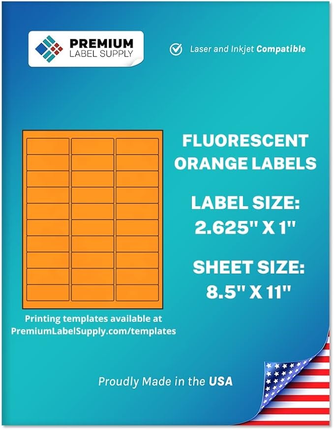 Premium Label Supply Bright Neon Color Fluorescent Stickers by PremiumLabelSupply