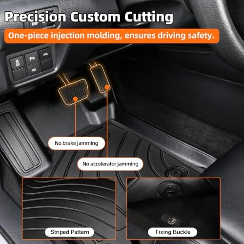 Joruoo-Floor Mats & Cargo Liner for 2024-2026 Chevy Equinox EV (Not Fit Gasoline), TPE All-Weather Heavy Duty TPE Floor Liners Full Coverage Automotive for Chevrolet Equinox EV Accessories - Image 4