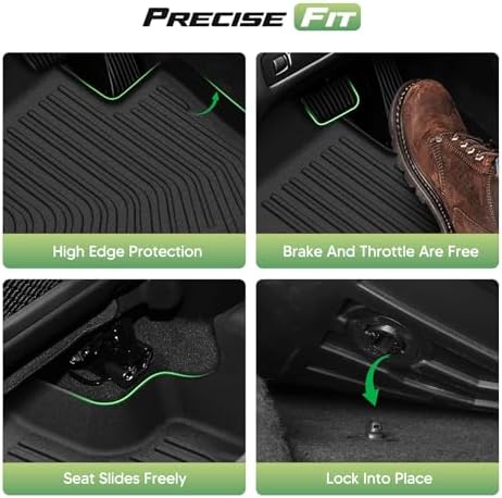 XC60 Floor Mats - Car Mats for Volvo XC60 2018-2025 2026 (Only T5/T6 Models and Not Hybrid), All Weather Full Set Cargo Liner with Backrest Mat for XC60 Accessories, Heavy Duty Waterproof, Black - Image 3