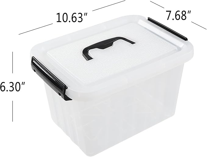 Sandmovie 6 Quart Clear Plastic Storage Bins - Image 3