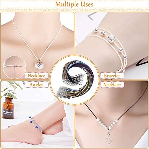 Necklace Cord, Selizo 100pcs Necklace String, Waxed Cotton Necklace Cord with Clasp Bulk for Jewelry Bracelet Making, Beads, Pendants, Charms - Image 5
