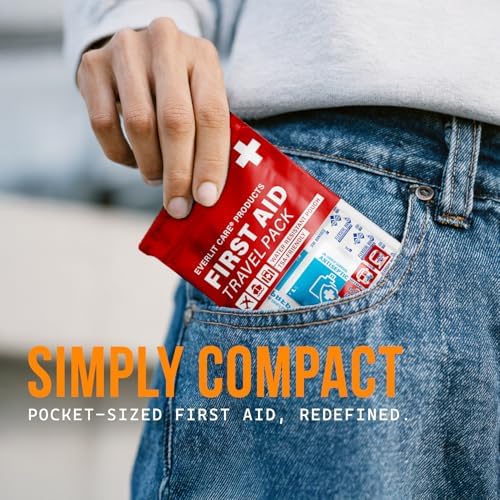 EVERLIT CARE Travel Bandage Pack | 12 Individual Packets, Bulk Portable Mini First Aid Kit with 20 On-the-Go Essentials | Compact Water-Resistant Reusable Pouch to Clean, Cover & Protect - Image 5