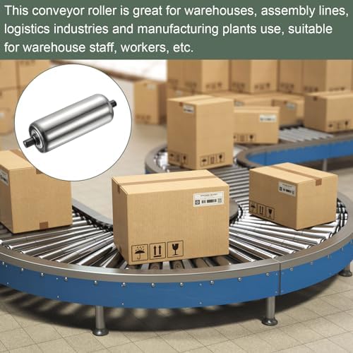 YOKIVE 2 Pcs Conveyor Roller, Stainless Steel Roller Replacement | Smooth Movement, Great for Factories, Warehouses Use (Silver, 2 Inch Dia, 6 Inch Length) - Image 3