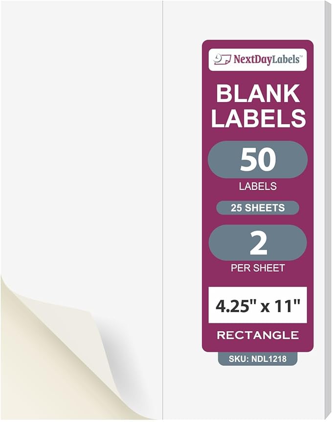 NextDayLabels – 4-1/4" x 11" Rectangular Sticker Labels by NextDayLabels