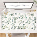 Leather Large Mouse Pad, Office Desk Mat, 31.5"x15.7", Eucalyptus Leaves by ColorfulStar