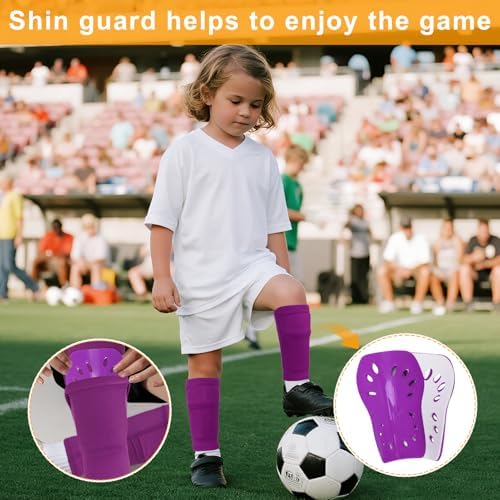 2 Pairs Shin Guards Soccer for Kids,Shin Pads Extra Lightweight Breathable Slide in Shin Guard for Football Training Match Outdoor Activities Protective Slip-in Shin Guards for Boys Girls - Image 7