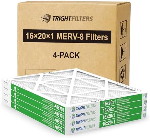 TRIGHTFILTERS 16x20x1 Air Filter 4 Pack, MERV 8 Filter Replacement by TRIGHTFILTERS