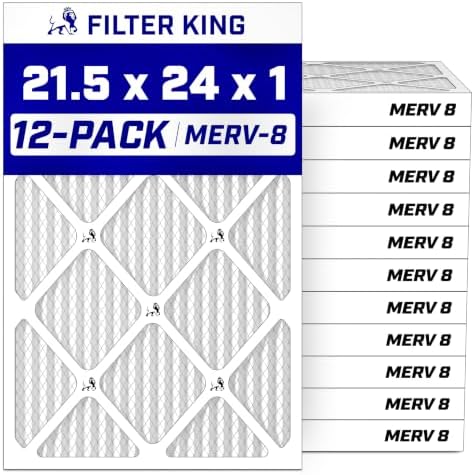 Filter King 21.5x24x1 Air Filter MERV 8, AC Furnace Filters (12-Pack) by FilterKing