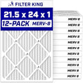 Filter King 21.5x24x1 Air Filter MERV 8, AC Furnace Filters (12-Pack) by FilterKing