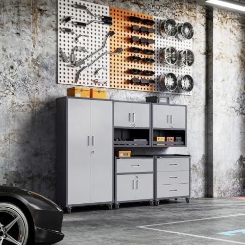5-Piece Garage Storage Cabinets System Heavy Duty Workshop Set - Image 2
