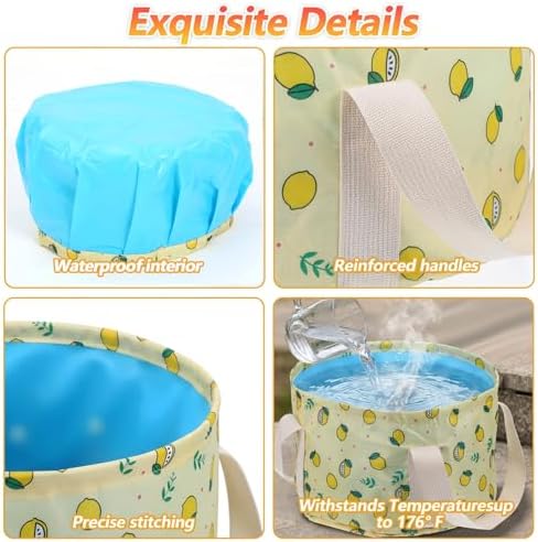 Foldable Bucket for Soaking Feet, Portable Foot Bath Tub Spa Basin Yellow Footbath Bucket for Travel Home Pedicure Outdoor Camping/Wash Face Vegetables Fruits(Yellow) - Image 3