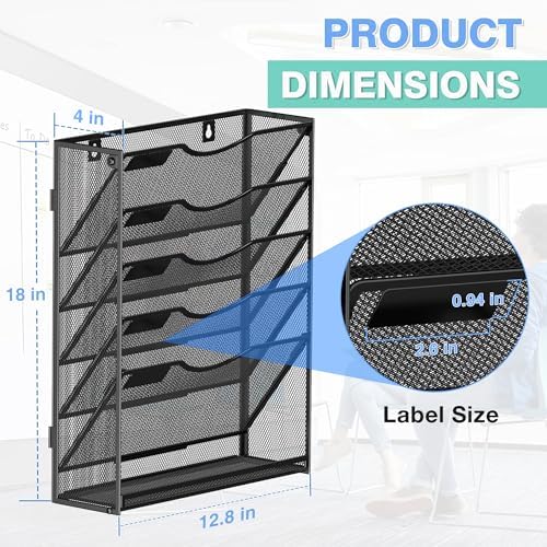 Kuntine.B Wall File Organizer Office Hanging Magazine Holder Wall File Organizer for Office Home - Image 2
