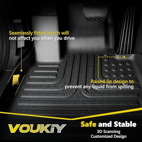 All Weather Car Floor Mats & Cargo Liner Set Fit for Ford Edge 2015-2024 & Ford Edge ST 2019-2024 Floor Liners Trunk Liner Edge Cargo Mat Accessories Black - Image 3