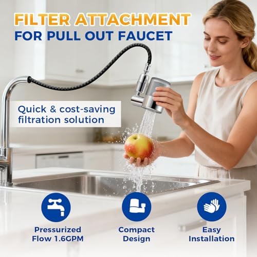 KLLEYNA Pull Down Faucet Filter 720 Swivel,99% Chlorine Reduce,NSF/ANSI 372 - Image 6