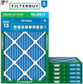 Filterbuy 16x30x1 Air Filter MERV 13 Smoke & Allergy Defense (6-Pack) by Filterbuy