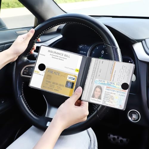 UYYE Car Registration and Insurance Card Holder, Vehicle Glove Box Car Organizer, Interior Car Accessories for Documents, Cards, License - 2 Pack - Image 5