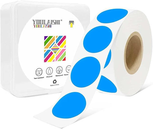 1 Inch Circle Dot Stickers 1000 PCS Color Coding Thermal Labels Dots Writable by YOULAISHI
