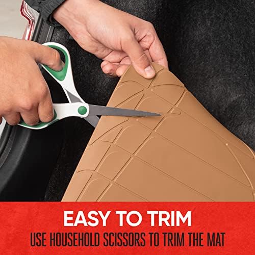 Motor Trend Heavy Duty Utility Cargo Liner Floor Mats for Car Truck SUV, Trimmable to Fit Trunk, All Weather Protection - Image 4
