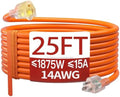Skrizcable 14/3 25 FT Extension Cord Outdoor, Power Cord Orange by Skrizcable