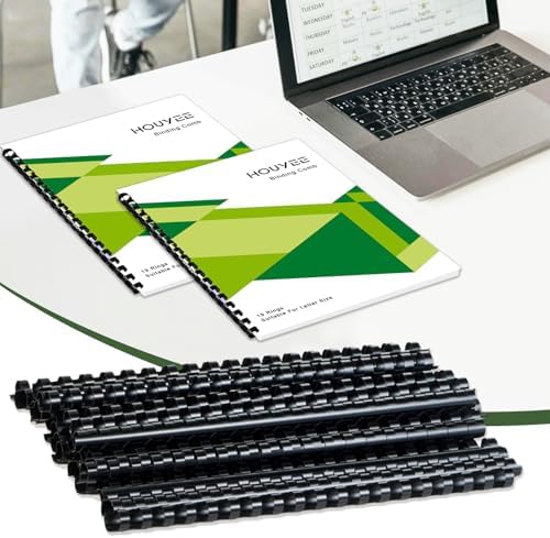 HOUYEE 50 Pack 1/2 Inch Plastic Binding Combs Spines, 19 Rings, Black - Image 4