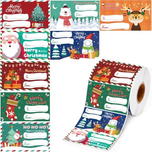 OHOME 500 PCS Christmas Gift Tags - Gift Tags for Christmas Presents | Christmas Gift for Women Mom Men - Christmas Wrapping Paper - Christmas Decorations,2.95 x 1.6 Inch by OHOME